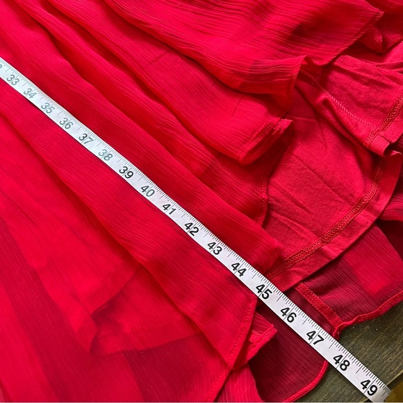 Soft Surroundings Charmonte Sleeveless Chiffon Dress Vibrant Red Size 4 Petite - Picture 11 of 15